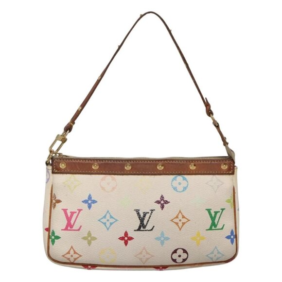 LOUIS VUITTON Multicolor Pochette Accessoires Pouch White M92649 Auth 120819 - Picture 2 of 16